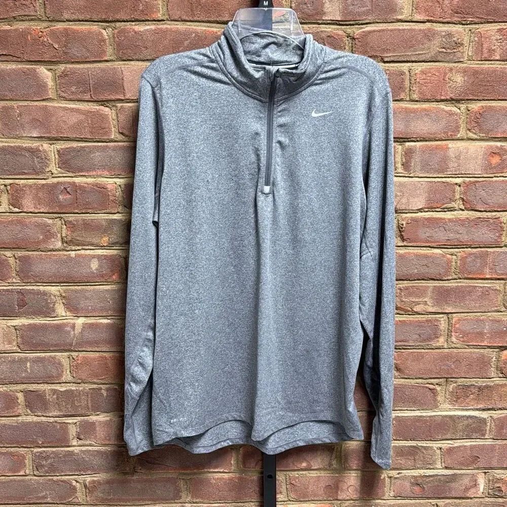 Nike Element Men's Gray Dri-FIT 1/2-Zip Running Top Size Medium